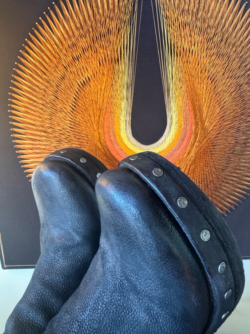 A.S.98 Black Leather Ankle Boots with Studs 39 - Picture 7 of 11